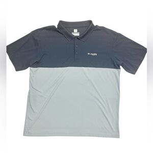 Columbia Men's PFG Polo Shirt - Dark Blue and Light Blue - Size XL